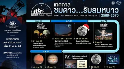 10 อีเวนต์ดาราศาสตร์ 2569-2570 สนุกกับกิจกรรมดูดาวทั่วไทย