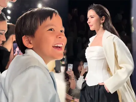 ศรีริต้า - กรณ์ พาลูกชาย น้องกวิณท์ ดูคุณแม่เดินแบบครั้งแรก ตื่นเต้นสุด ๆ ส่งเสียงเชียร์ลั่น