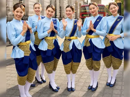 ไวรัลลูกเรือไทย อวดเสน่ห์ชุดไทยกลางลอนดอน คนเทียบความเริดกับหนังดัง